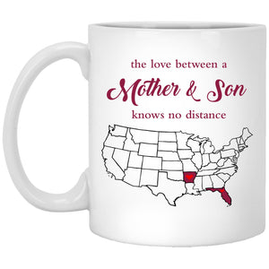 Florida Arkansas The Love Between Mother And Son Mug - Mug Teezalo