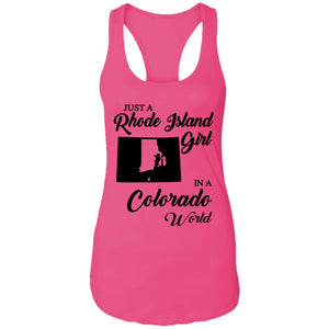 Just A Rhode Island Girl In A Colorado World T-shirt - T-shirt Teezalo