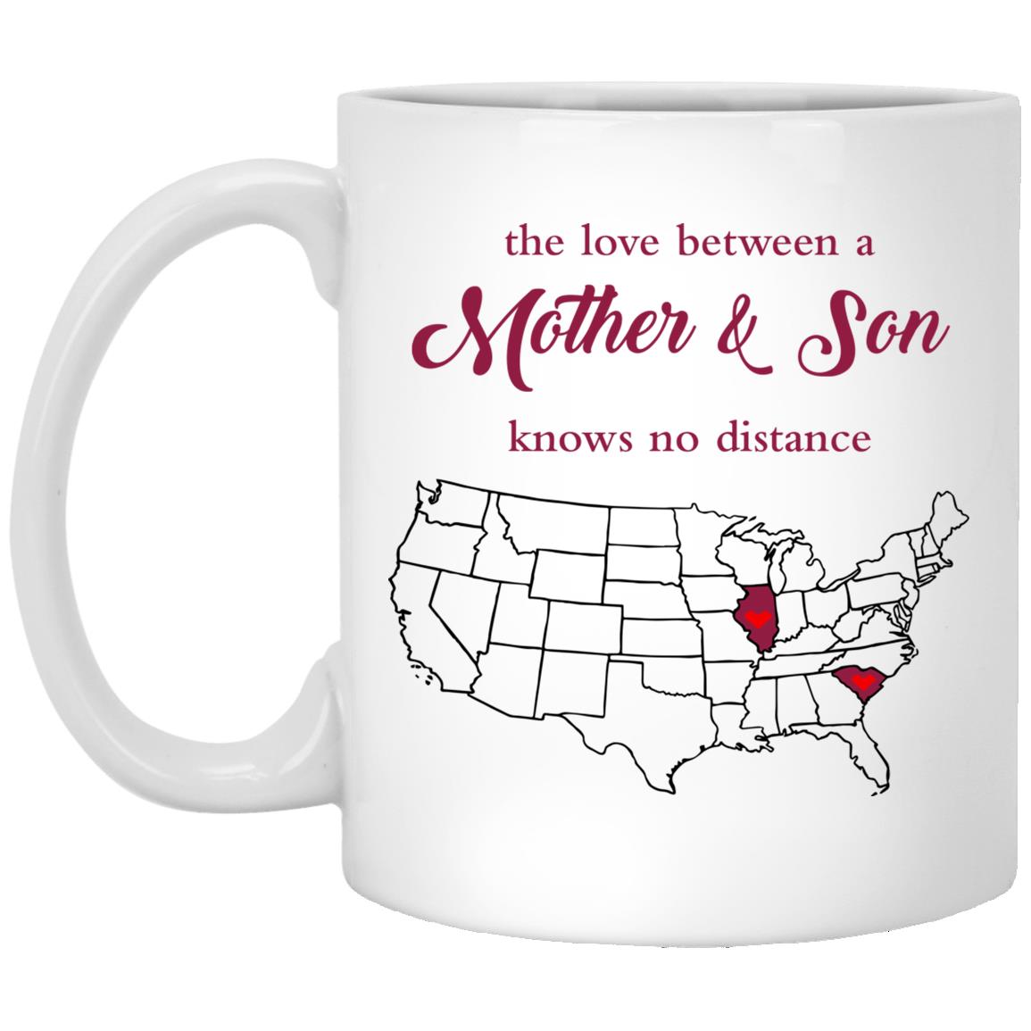 Illinois South Carolina The Love Between Mother And Son Mug - Mug Teezalo