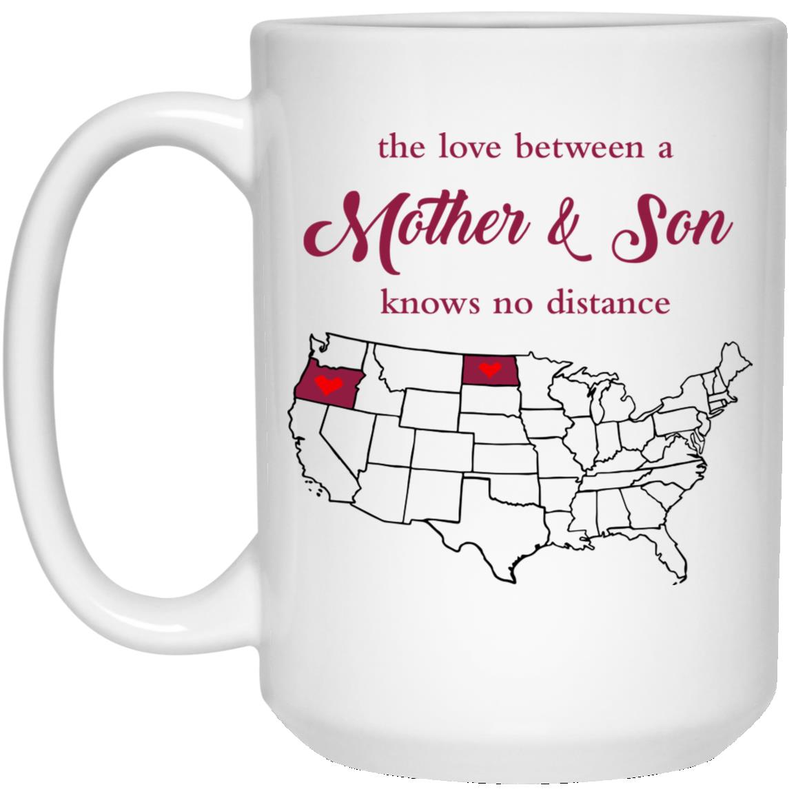 North Dakota Oregon The Love Between Mother And Son Mug - Mug Teezalo