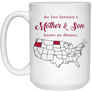 North Dakota Oregon The Love Between Mother And Son Mug - Mug Teezalo