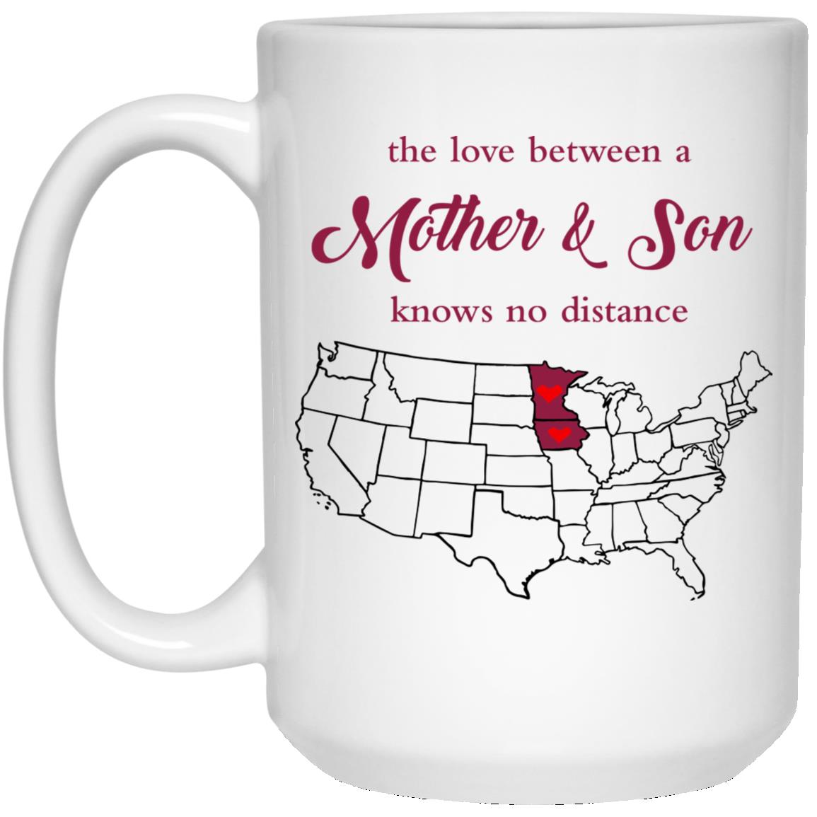 Minnesota Iowa The Love Between Mother And Son Mug - Mug Teezalo