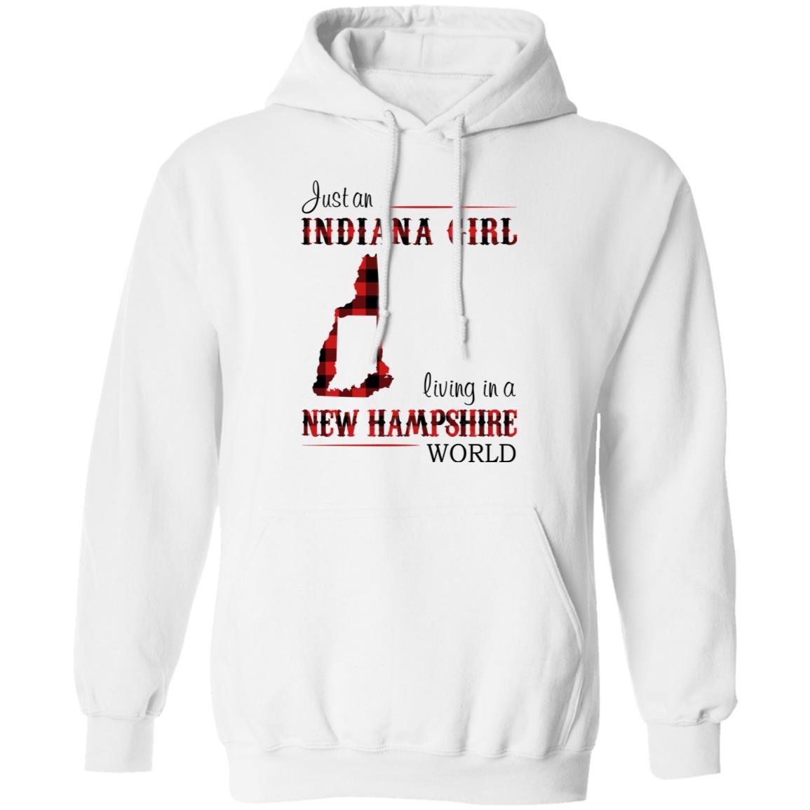 Just An Indiana Girl Living In A New Hampshire World T-Shirt - T-shirt Born Live Plaid Red Teezalo