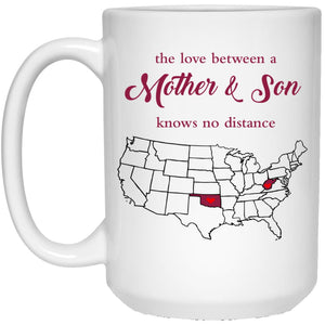 Oklahoma West Virginia The Love Between Mother And Son Mug - Mug Teezalo