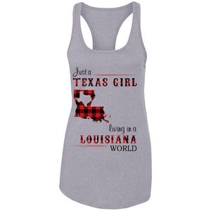 Just A Texas Girl Living In A Louisiana World T- Shirt - T-shirt Teezalo