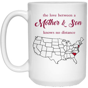 New Jersey South Carolina The Love Between Mother And Son Mug - Mug Teezalo