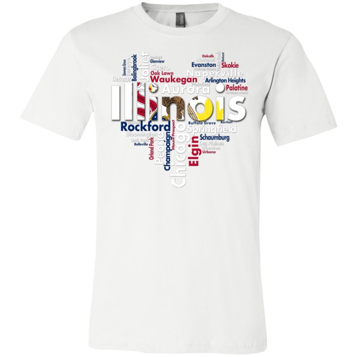 Illinois City Heart T-shirt - T-shirt Teezalo
