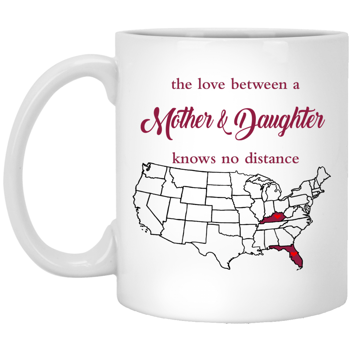 Florida Kentucky The Love Between Mother and Daughter Mug - Mug Teezalo