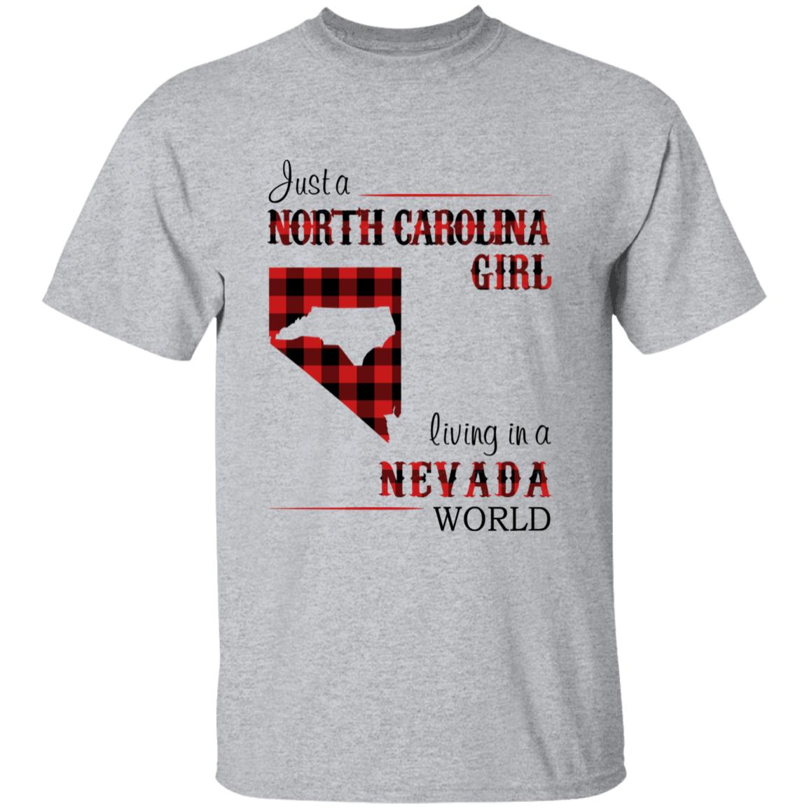 Just A North Carolina Girl Living In A Nevada World T-shirt - T-shirt Born Live Plaid Red Teezalo