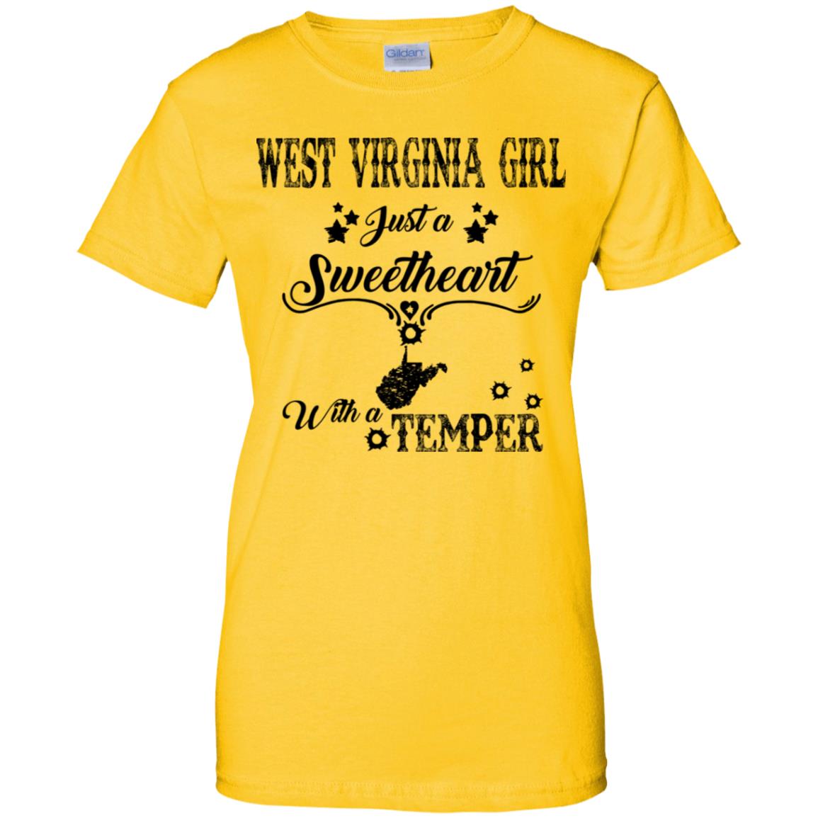 West Virginia Girl Just A Sweetheart With A Temper T Shirt - T-shirt Teezalo