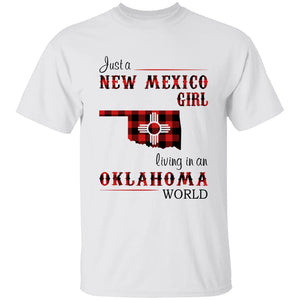 Just A New Mexico Girl Living In An Oklahoma World T-shirt - T-shirt Born Live Plaid Red Teezalo