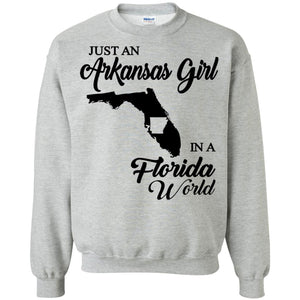 Just An Arkansas Girl In A Florida World T Shirt - T-shirt Teezalo