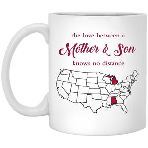 Michigan Alabama The Love Between Mother And Son Mug - Mug Teezalo