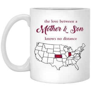 Kansas Indiana The Love Between Mother And Son Mug - Mug Teezalo