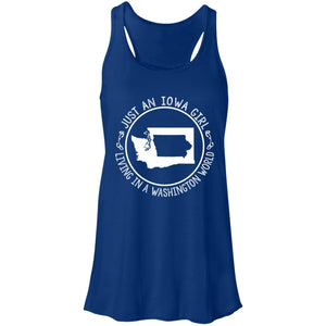 Just An Iowa Girl Living In A Washington World T-Shirt - T-shirt Teezalo