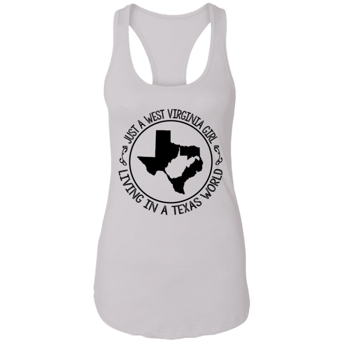 Just A West Virginia Girl Living In A Texas World Hoodie - Hoodie Teezalo