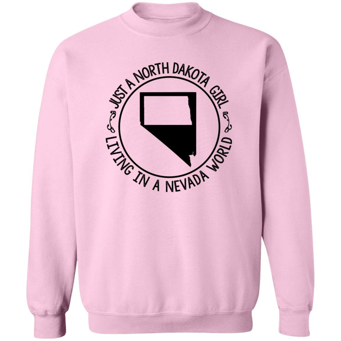 North Dakota Girl Living In Nevada World T Shirt - T-shirt Teezalo