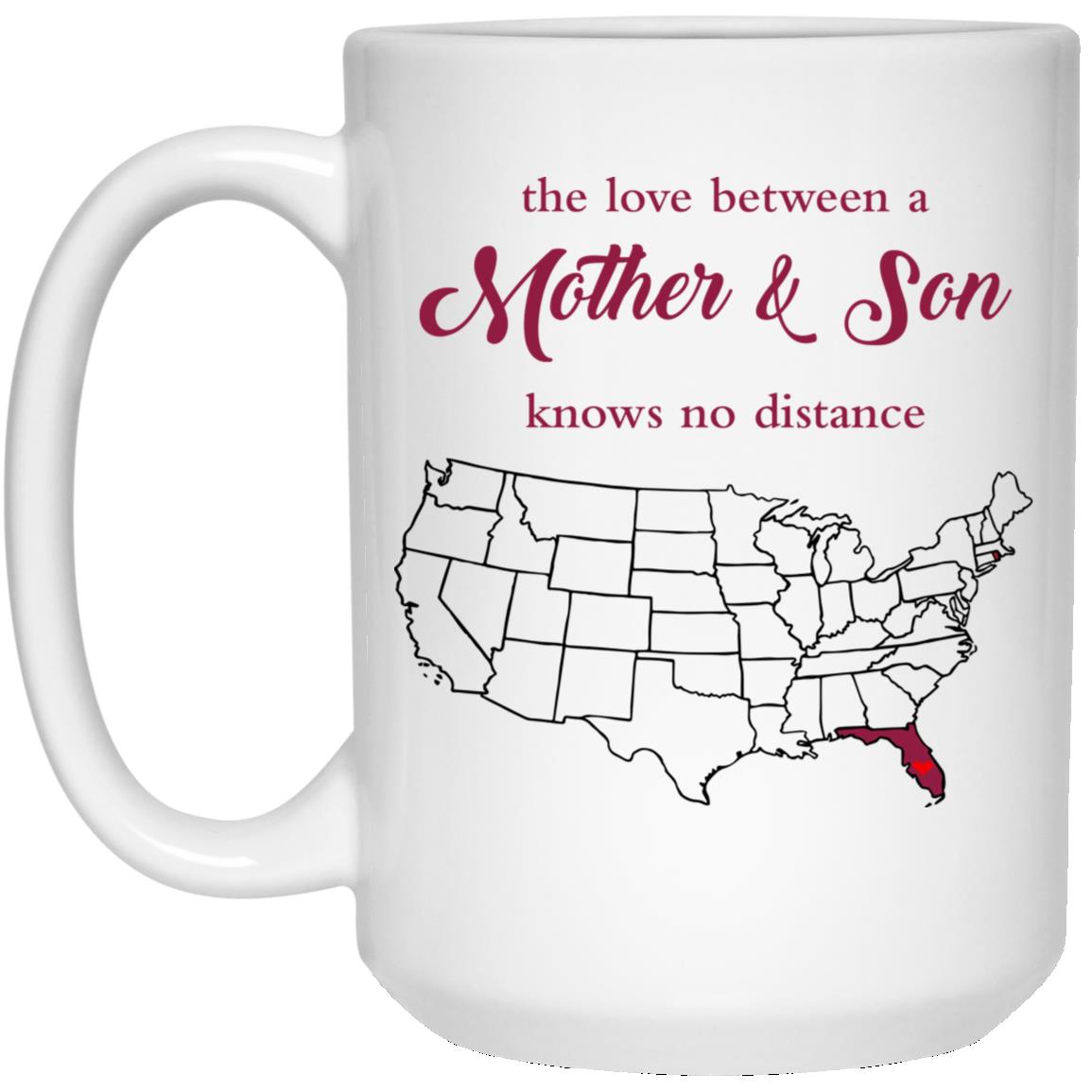 Rhode Island Florida The Love Between Mother And Son Mug - Mug Teezalo