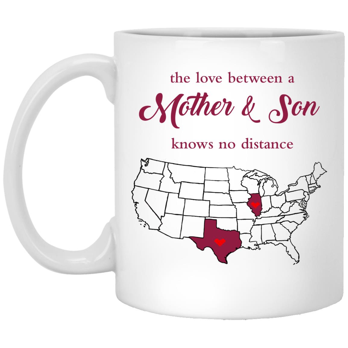 Illinois Texas The Love Between Mother And Son Mug - Mug Teezalo