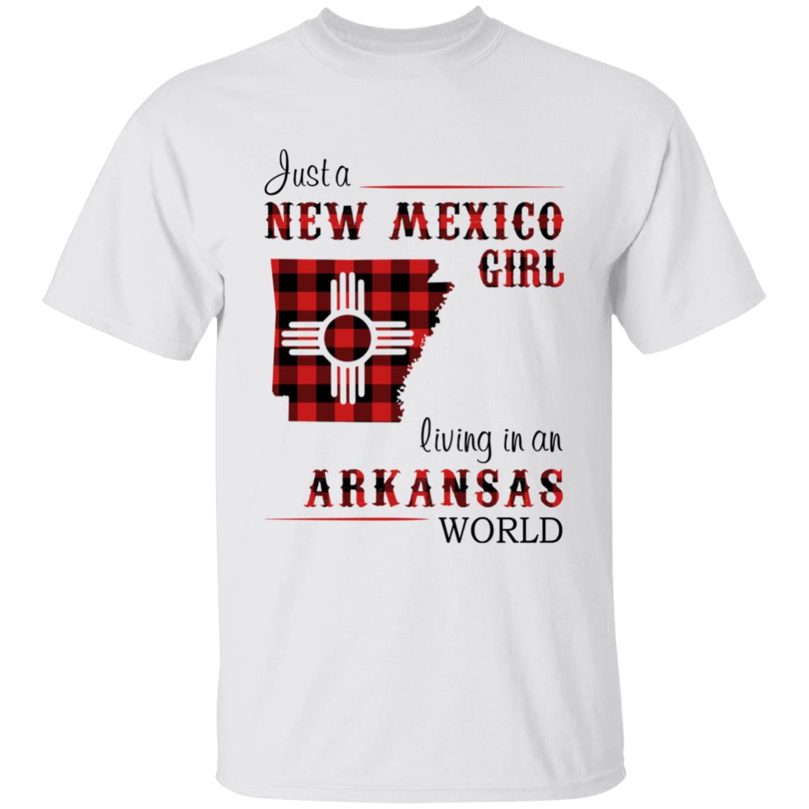 Just A New Mexico Girl Living In An Arkansas World T-shirt - T-shirt Born Live Plaid Red Teezalo