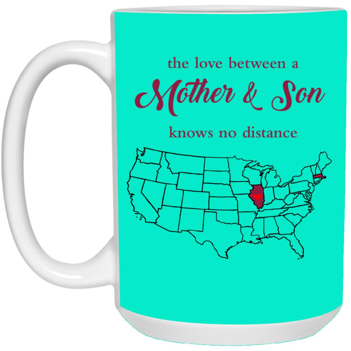 Illinois Massachusetts The Love Between Mother And Son Mug - Mug Teezalo