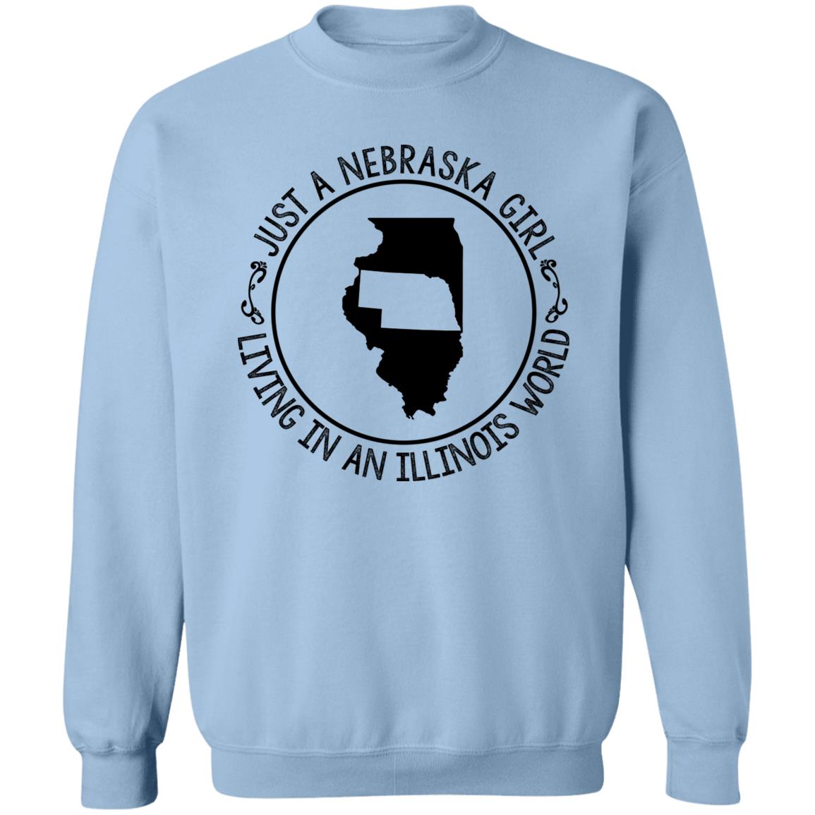 Nebraska Girl Living In Illinois World T-Shirt - T-shirt Teezalo