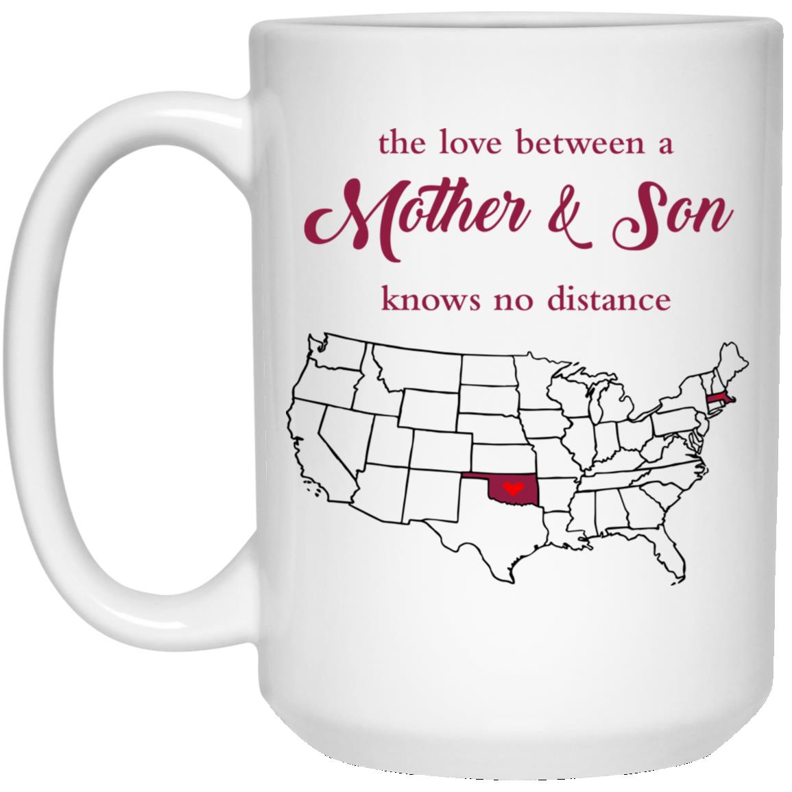 Oklahoma Massachusetts The Love Between Mother And Son Mug - Mug Teezalo