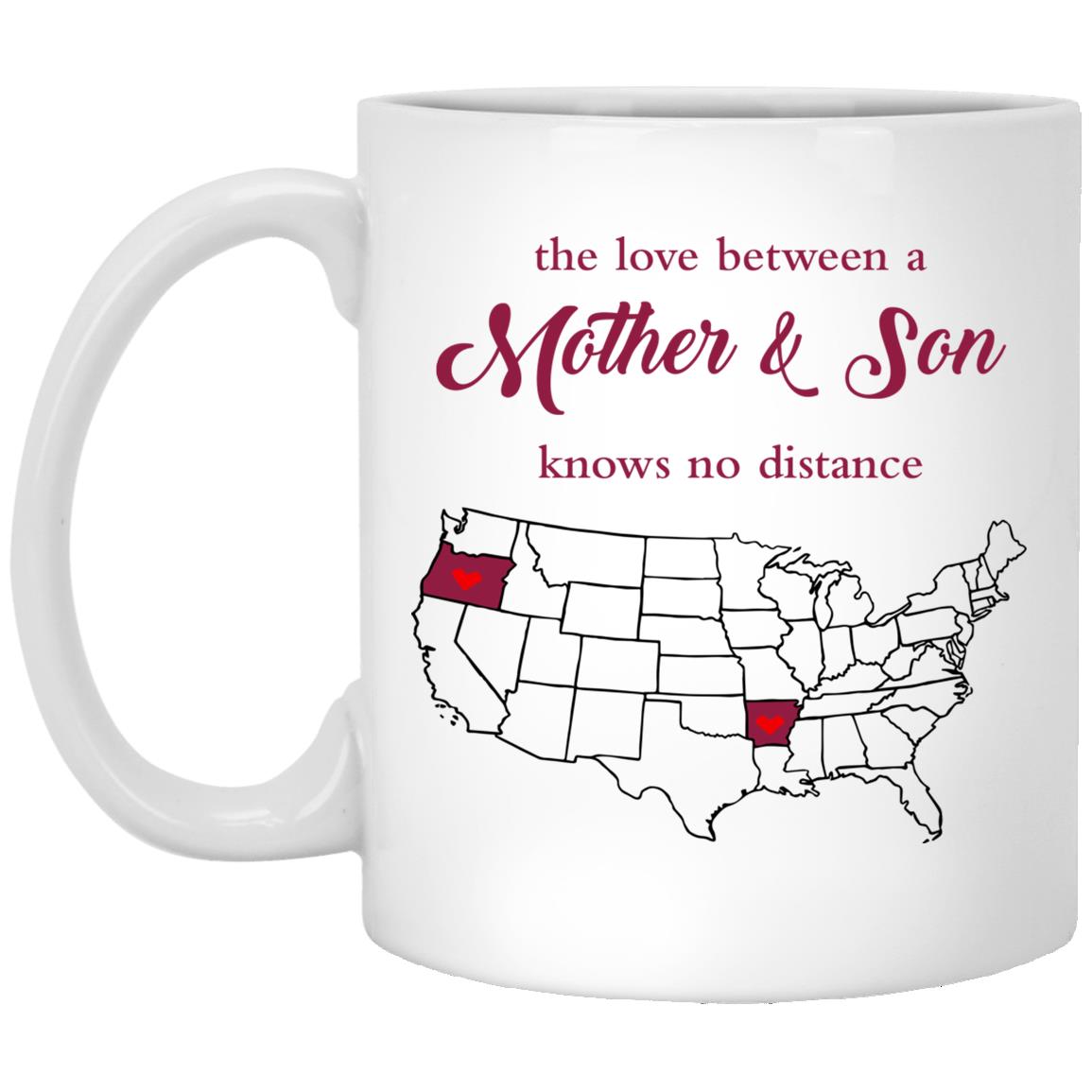 Arkansas Oregon The Love Between Mother And Son Mug - Mug Teezalo