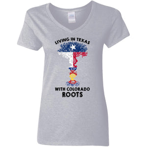 Living In Texas With Colorado Roots T-Shirt - T-shirt Teezalo