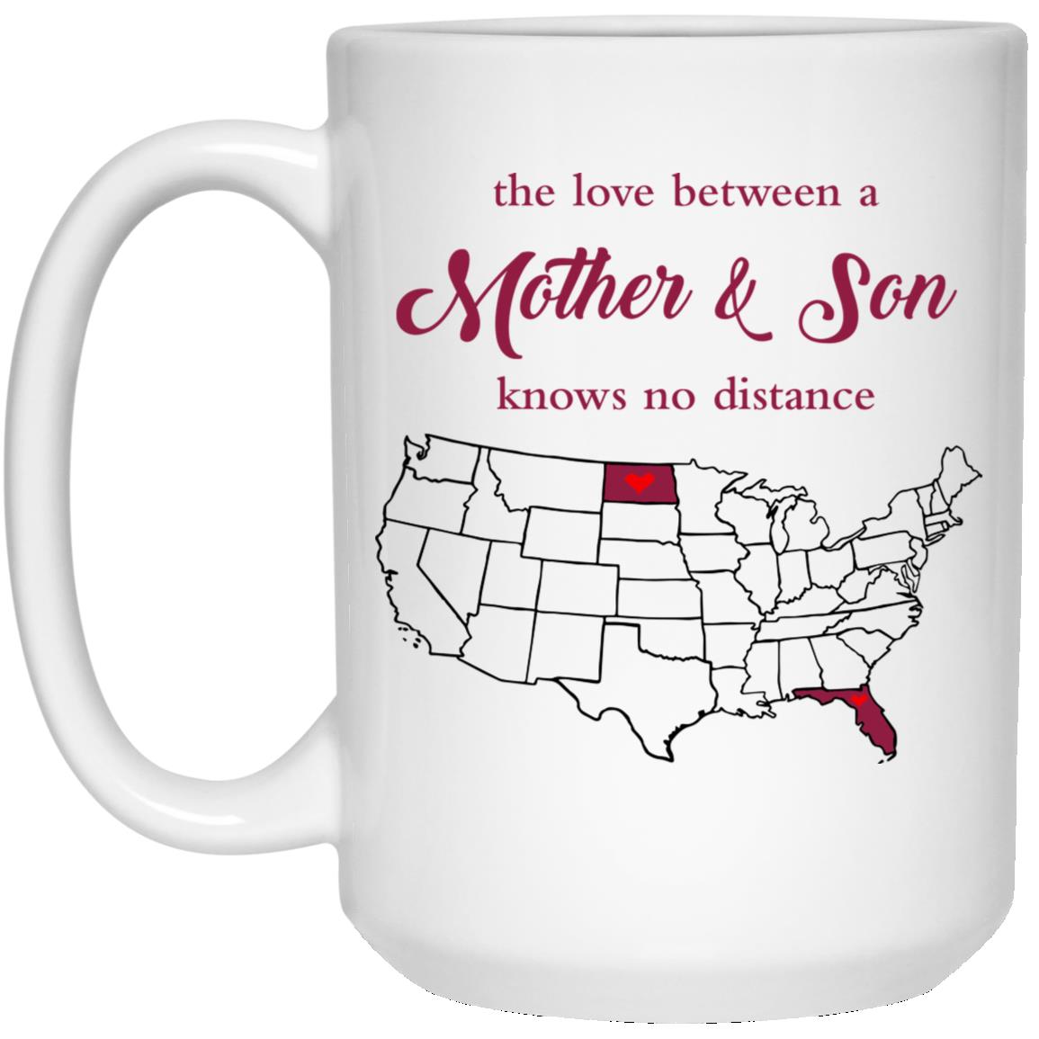 North Dakota Florida The Love Between Mother And Son Mug - Mug Teezalo