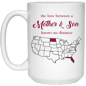 North Dakota Florida The Love Between Mother And Son Mug - Mug Teezalo