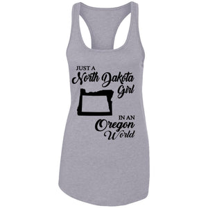 Just A North Dakota Girl In An Oregon World T Shirt - T-shirt Teezalo