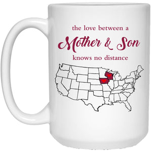 Wisconsin Iowa The Love Between Mother And Son Mug - Mug Teezalo