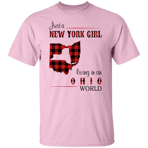 Just A New York Girl Living In Ohio World T-Shirt - T-shirt Teezalo