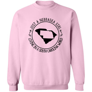 Nebraska Girl Living In South Carolina World T-Shirt - T-shirt Teezalo