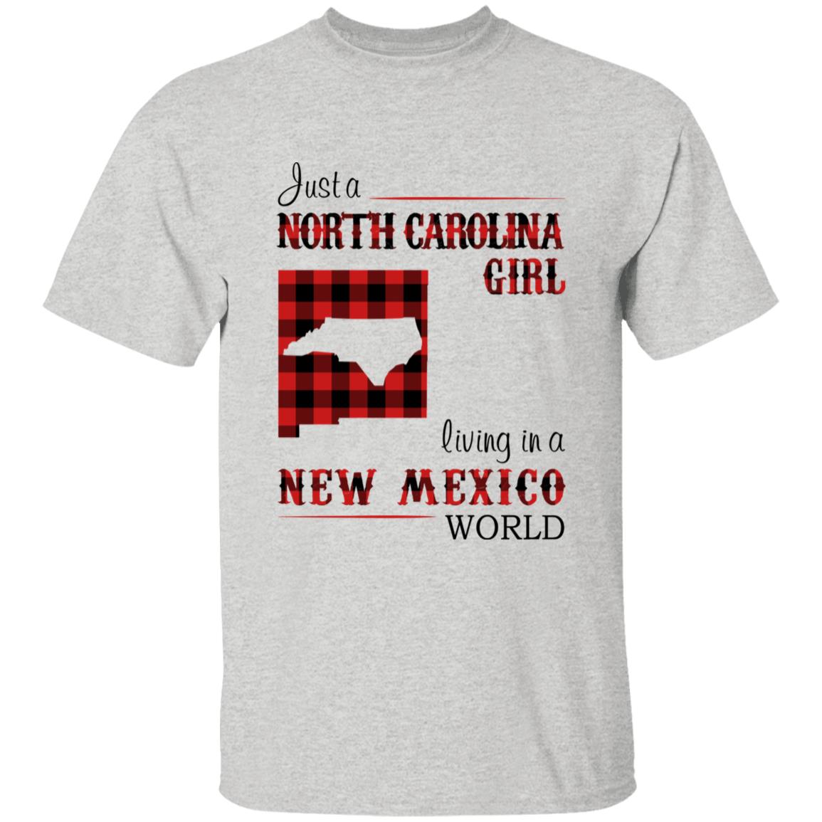 Just A North Carolina Girl Living In A New Mexico World T-shirt - T-shirt Born Live Plaid Red Teezalo