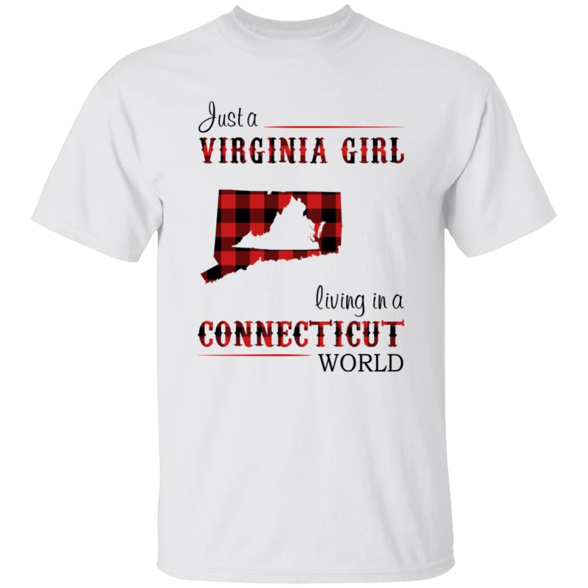 Just A Virginia Girl Living In A Connecticut World T-shirt - T-shirt Born Live Plaid Red Teezalo