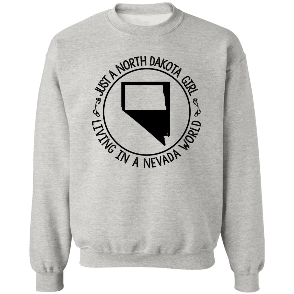 North Dakota Girl Living In Nevada World T Shirt - T-shirt Teezalo