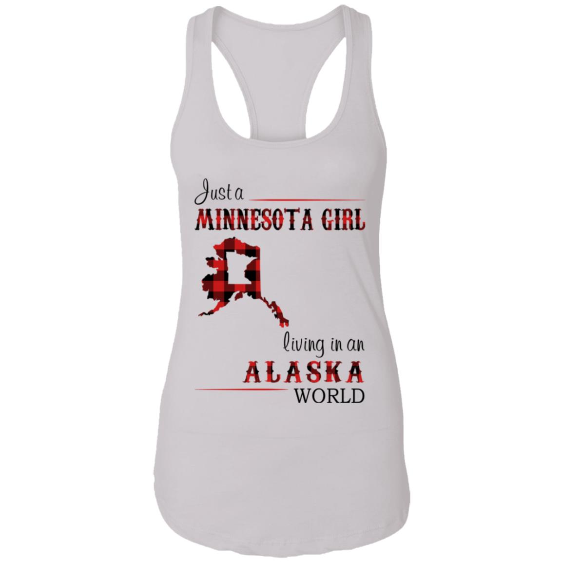 Just A Minnesota Girl Living In An Alaska World T Shirt - T-shirt Teezalo