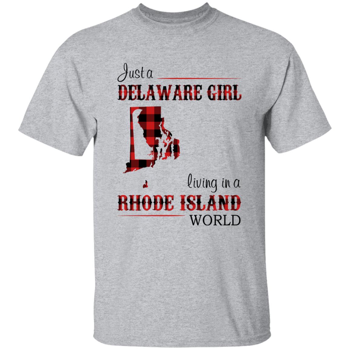 Just A Delaware Girl Living In A Rhode Island Girl T-shirt - T-shirt Born Live Plaid Red Teezalo
