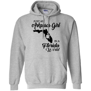Just An Arkansas Girl In A Florida World T Shirt - T-shirt Teezalo