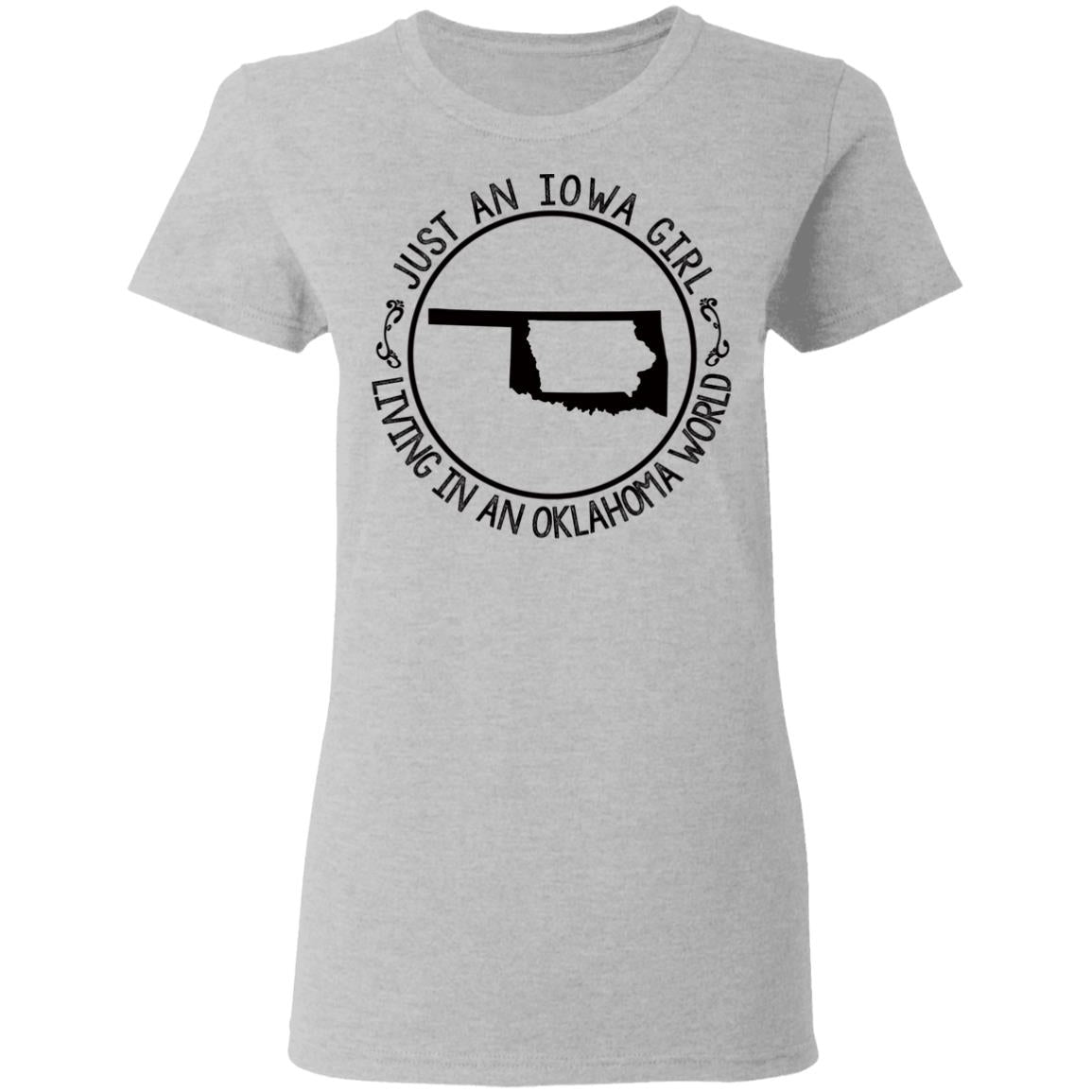 Just An Iowa Girl Living In An Oklahoma World Hoodie - Hoodie Teezalo