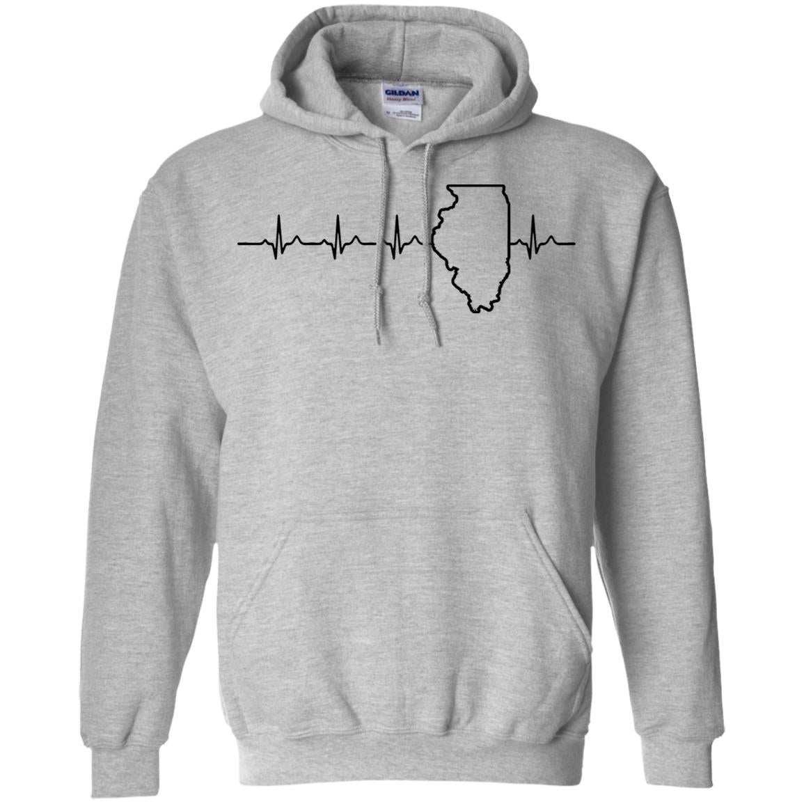 Illinois Heartbeat Hoodie - Hoodie Teezalo