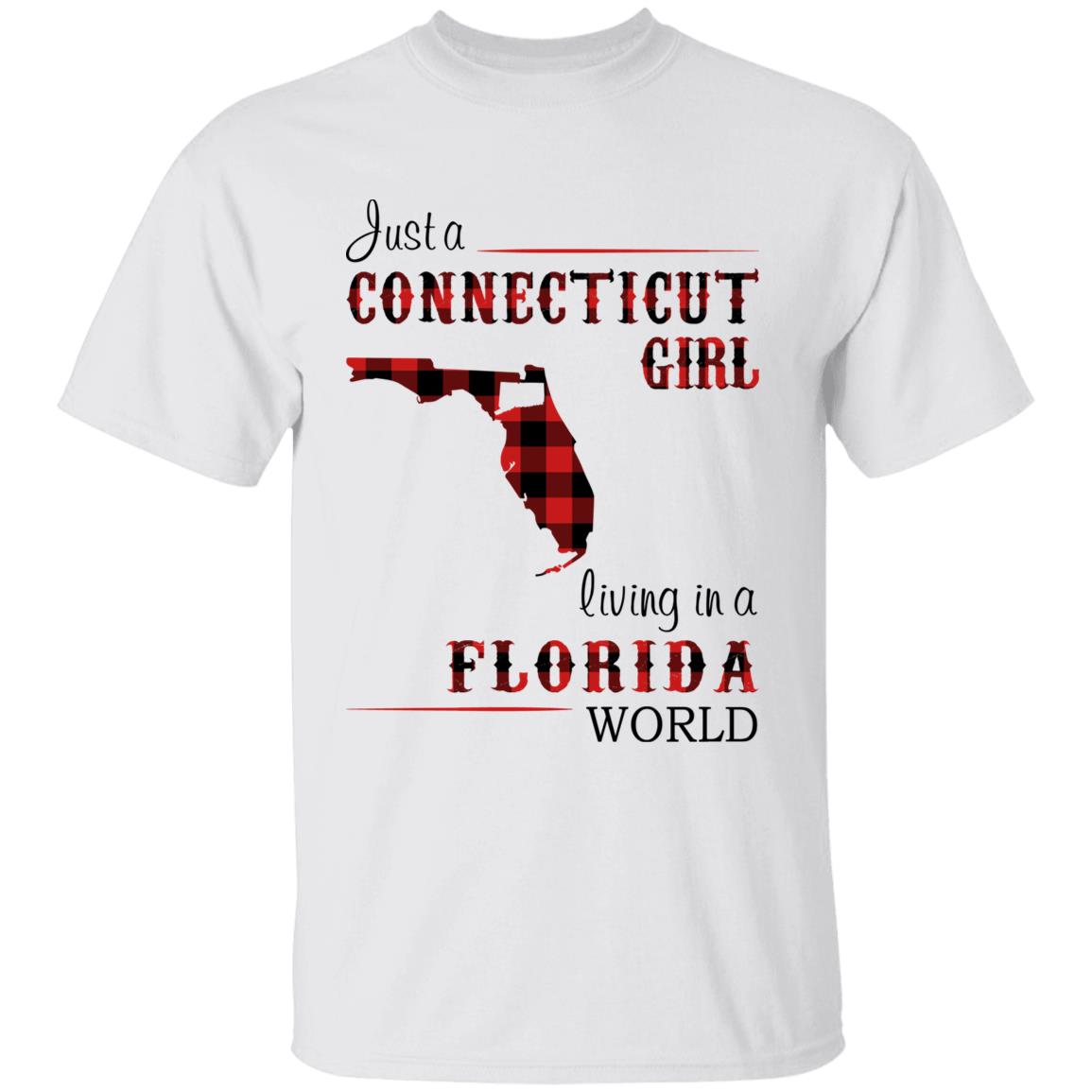 Just A Connecticut Girl Living In A Florida World T-shirt - T-shirt Born Live Plaid Red Teezalo