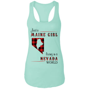 Just A Maine Girl Living In A Nevada World T-Shirt - T-shirt Teezalo