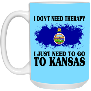 I Don't Need Therapy I Just Need To Go To Kansas Mug - Mug Teezalo