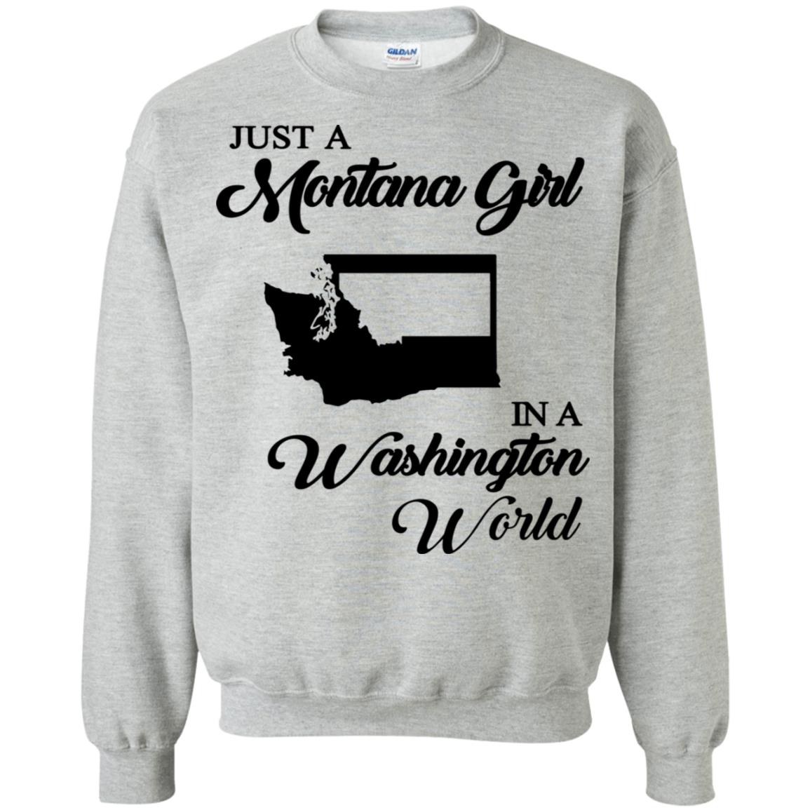 Just A Montana Girl In A Washington World T Shirt - T-shirt Teezalo
