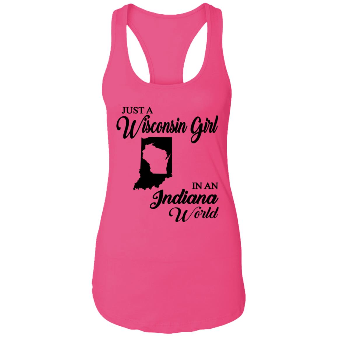 Just A Wisconsin Girl In An Indiana World T-shirt - T-shirt Teezalo