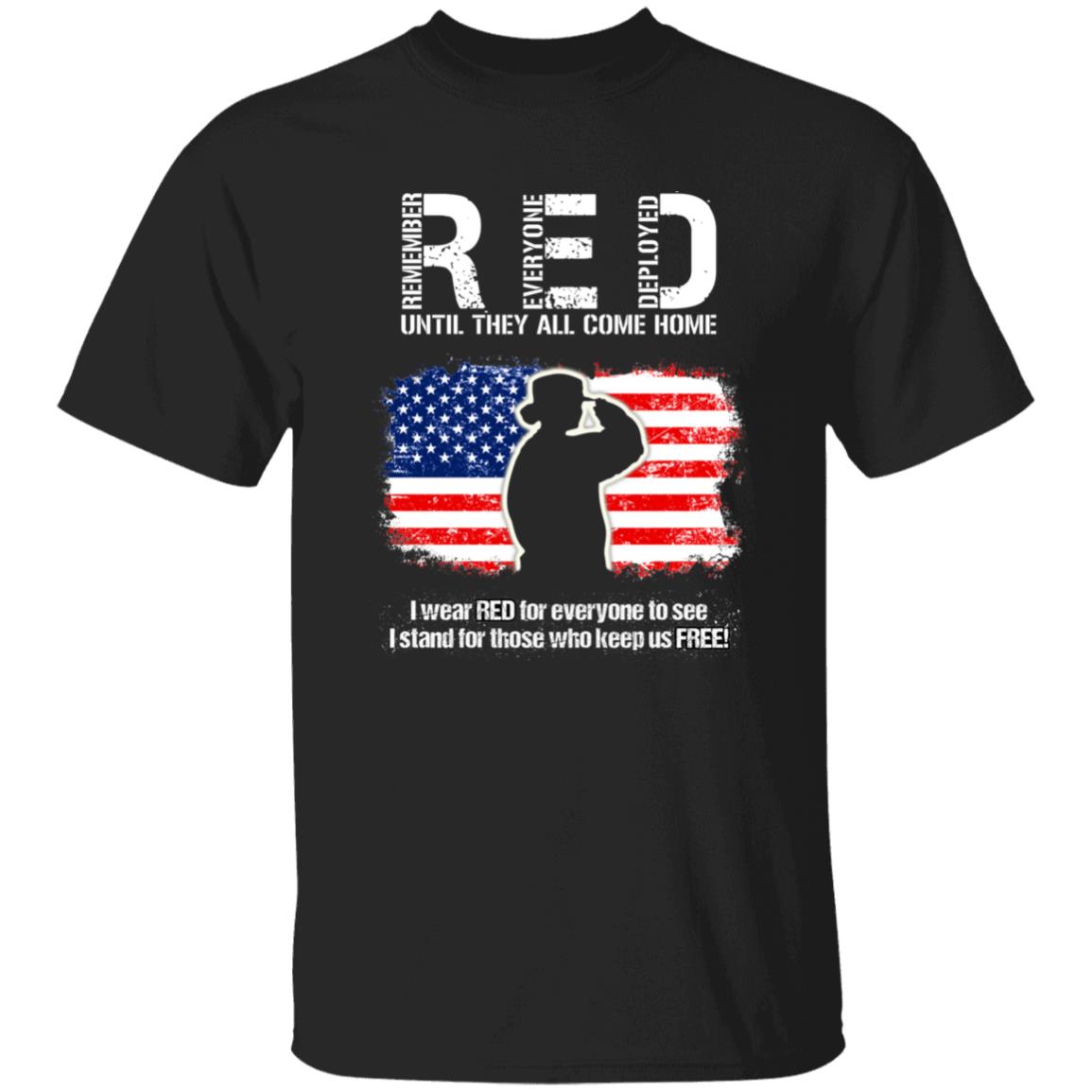 Patriotic Female Veteran Shirt Red Remember Everyone Deployed - T-shirt Veteran Teezalo