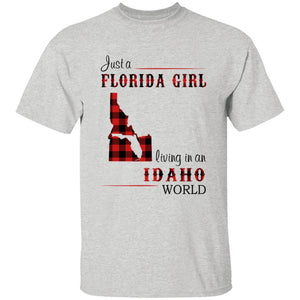 Just A Florida Girl Living In An Idaho World T-shirt - T-shirt Born Live Plaid Red Teezalo